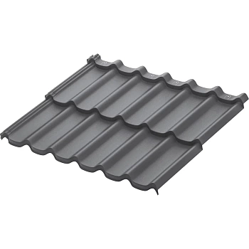 Металлочерепица Стокгольм модульная XXL 0.5мм Rooftop Бархат (Rooftop Matte) Россия RAL 7024 0.875м Aquasystem, заказать, купить, стоимость, доставка, цена, москва