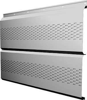 Софит металлический ЭкоБрус новый Grand Line c перфорацией 0,45 Drap ТХ с пленкой RAL 7047 телегрей 4, заказать, купить, стоимость, доставка, цена, москва
