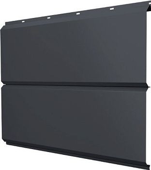 Софит металлический ЭкоБрус новый Grand Line без перфорации 0,45 Drap TwinColor с пленкой RAL 7024 мокрый асфальт, заказать, купить, стоимость, доставка, цена, москва