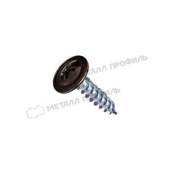 Саморез 4,2х16 RAL 8017 (коричневый шоколад) острый с прессшайбой, заказать, купить, стоимость, доставка, цена, москва