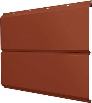 Софит металлический ЭкоБрус новый Grand Line без перфорации 0,45 ПЭ с пленкой RAL 8004 терракота, заказать, купить, стоимость, доставка, цена, москва