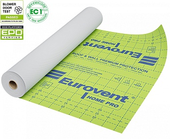 Диффузионная мембрана (ветрозащита) Eurovent HOME PRO 75м2/упак, заказать, купить, стоимость, доставка, цена, москва