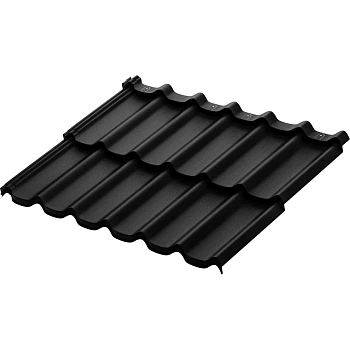 Металлочерепица Стокгольм модульная XXL 0.5мм Rooftop Бархат (Rooftop Matte) Россия RAL 9005 0.875м Aquasystem, заказать, купить, стоимость, доставка, цена, москва