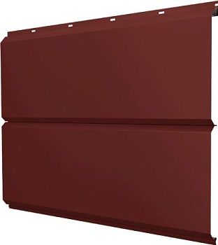 Софит металлический ЭкоБрус новый Grand Line без перфорации 0,45 ПЭ с пленкой RAL 3009 оксидно-красный, заказать, купить, стоимость, доставка, цена, москва