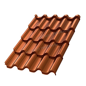 Металлочерепица МЕТАЛЛ ПРОФИЛЬ Монтерроса-SL (AGNETA-03-Copper\Copper-0.5), заказать, купить, стоимость, доставка, цена, москва