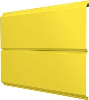 Софит металлический ЭкоБрус новый Grand Line без перфорации 0,45 ПЭ с пленкой RAL 1018 цинково-желтый, заказать, купить, стоимость, доставка, цена, москва