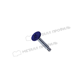 Саморез 4,2х16 RAL 5002 (ультрамарин) с прессшайбой со сверлом, заказать, купить, стоимость, доставка, цена, москва