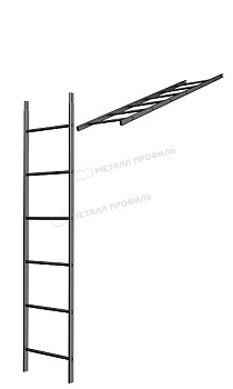 Лестница кровельная стеновая МП дл. 1860 мм без кронштейнов (9005)_1шт и метизы, заказать, купить, стоимость, доставка, цена, москва