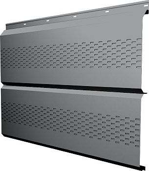 Софит металлический ЭкоБрус новый Grand Line c перфорацией 0,45 ПЭ с пленкой RAL 7004 сигнальный серый, заказать, купить, стоимость, доставка, цена, москва