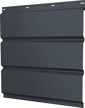 Софит металлический Классик в01 Grand Line центральная перфорация 0,5 GreenCoat Pural БТ матовый с пленкой RR 23 темно-серый (RAL 7024 мокрый асфальт), заказать, купить, стоимость, доставка, цена, москва