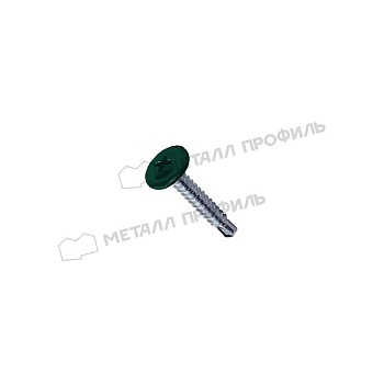 Саморез 4,2х16 RAL 6005 (зеленый мох) с прессшайбой со сверлом, заказать, купить, стоимость, доставка, цена, москва