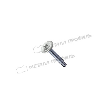 Саморез 4,2х16 RAL 9003 (белый) с прессшайбой со сверлом, заказать, купить, стоимость, доставка, цена, москва