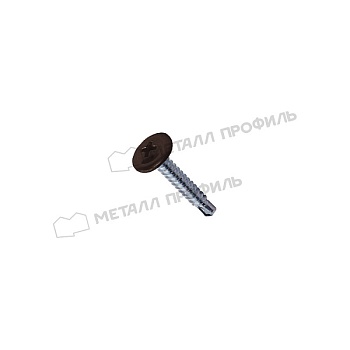 Саморез 4,2х16 RAL 8017 (коричневый шоколад) с прессшайбой со сверлом, заказать, купить, стоимость, доставка, цена, москва