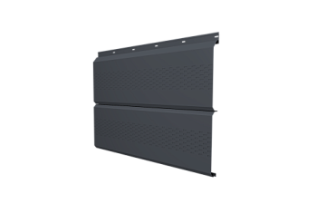Софит ЭкоБрус с перфорацией 0,345 Grand Line 0,5 Satin с пленкой RAL 7024 мокрый асфальт, заказать, купить, стоимость, доставка, цена, москва