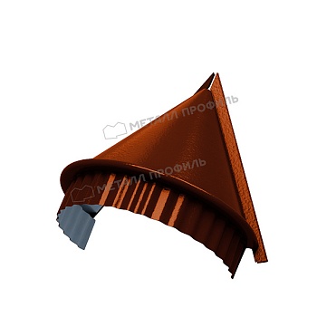Заглушка конька круглого конусная (AGNETA-20-Copper\Copper-0.5), заказать, купить, стоимость, доставка, цена, москва