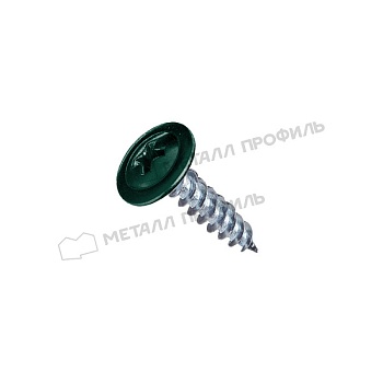 Саморез 4,2х16 RAL 6005 (зеленый мох) острый с прессшайбой, заказать, купить, стоимость, доставка, цена, москва