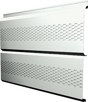 Софит металлический ЭкоБрус новый Grand Line c перфорацией 0,45 Drap с пленкой RAL 9003 сигнальный белый, заказать, купить, стоимость, доставка, цена, москва