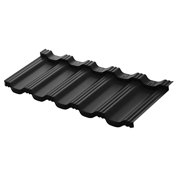 Металлочерепица Гётеборг модульная XXL 0.5мм Rooftop Бархат (Rooftop Matte) Россия RAL 9005 0.465м Aquasystem, заказать, купить, стоимость, доставка, цена, москва