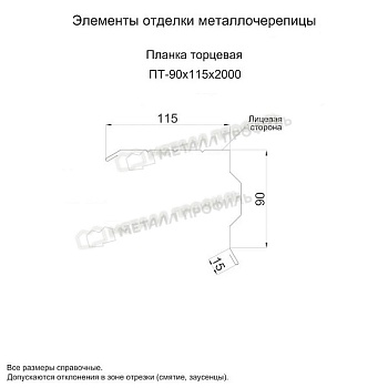 Планка торцевая 90х115х2000 (PURMAN-20-Tourmalin-0.5), заказать, купить, стоимость, доставка, цена, москва