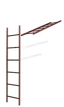 Лестница кровельная стеновая МП дл. 1860 мм без кронштейнов (3011)_1шт и метизы, заказать, купить, стоимость, доставка, цена, москва