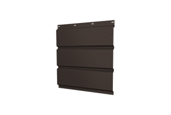 Софит металлический полная перфорация 0,5 GreenCoat Pural BT, matt с пленкой RR 32 темно-коричневый (RAL 8019 серо-коричневый), заказать, купить, стоимость, доставка, цена, москва