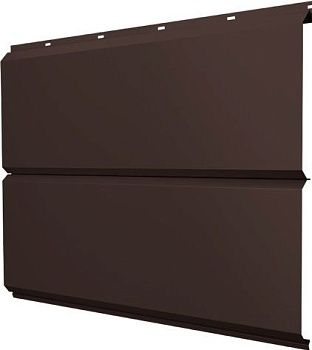 Софит металлический ЭкоБрус новый Grand Line без перфорации 0,45 Drap TwinColor с пленкой RAL 8017 шоколад, заказать, купить, стоимость, доставка, цена, москва