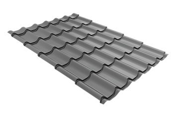 Металлочерепица Классик ("Classic") v01 0,5 Satin RAL 9006 бело-алюминиевый, заказать, купить, стоимость, доставка, цена, москва