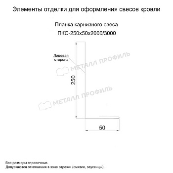 Планка карнизного свеса 250х50х3000 (ECOSTEEL-01-Сосна-0.5), заказать, купить, стоимость, доставка, цена, москва