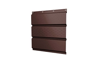 Софит металлический центральная перфорация 0,5 GreenCoat Pural BT с пленкой RR 887 шоколадно-коричневый (RAL 8017 шоколад), заказать, купить, стоимость, доставка, цена, москва