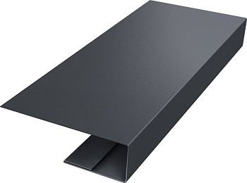 J-Профиль 12мм Grand Line 0,5 Полидэкстер TwinColor RAL 7024 мокрый асфальт (3м), заказать, купить, стоимость, доставка, цена, москва