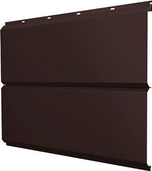 Софит металлический ЭкоБрус новый Grand Line без перфорации 0,45 Drap ТХ с пленкой RAL 8017 шоколад, заказать, купить, стоимость, доставка, цена, москва