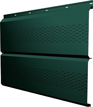 Софит металлический ЭкоБрус новый Grand Line c перфорацией 0,45 Drap ТХ с пленкой RAL 6005 зеленый мох, заказать, купить, стоимость, доставка, цена, москва